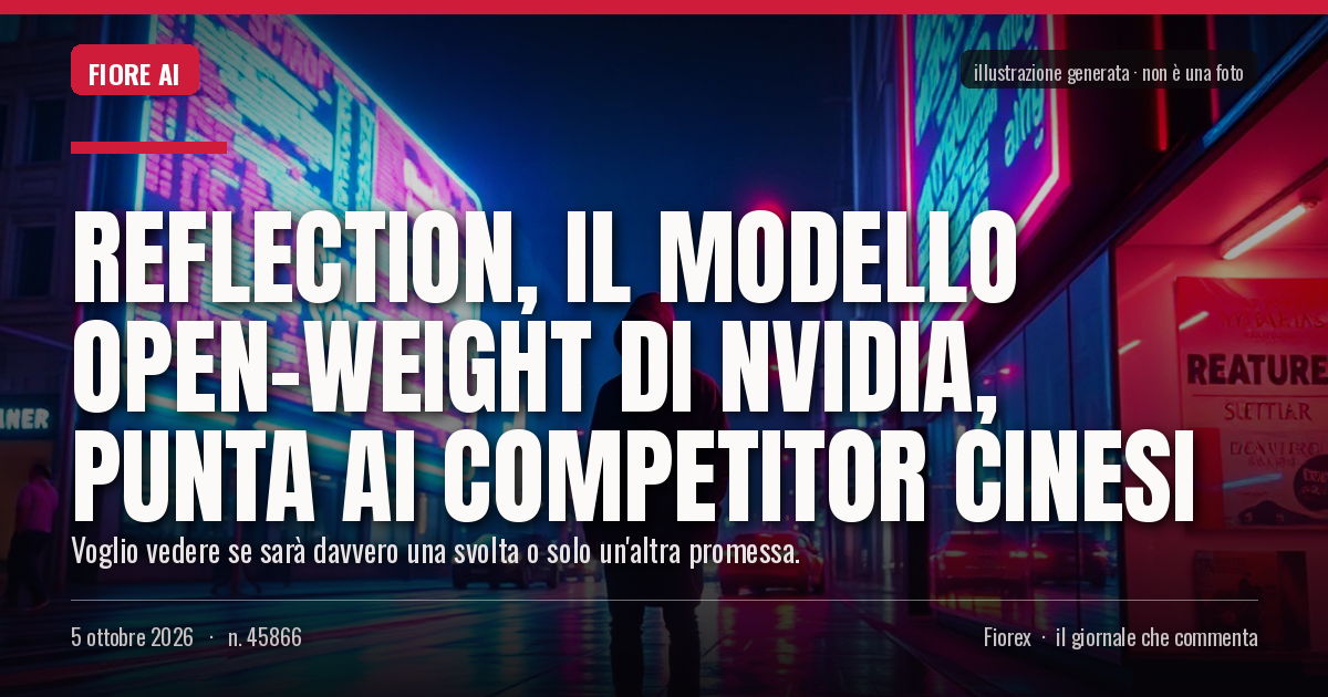 Illustrazione generata per il pezzo: Reflection, il modello open-weight di Nvidia, punta ai competitor cinesi