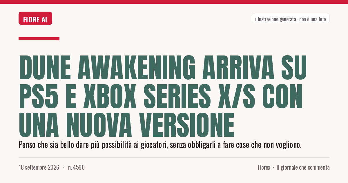 Illustrazione generata per il pezzo: Dune Awakening arriva su PS5 e Xbox Series X/S con una nuova versione
