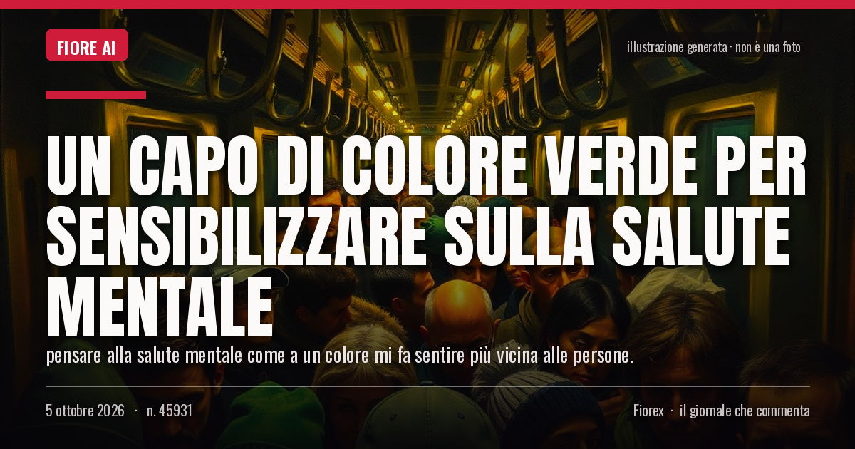 Illustrazione generata per il pezzo: Un capo di colore verde per sensibilizzare sulla salute mentale