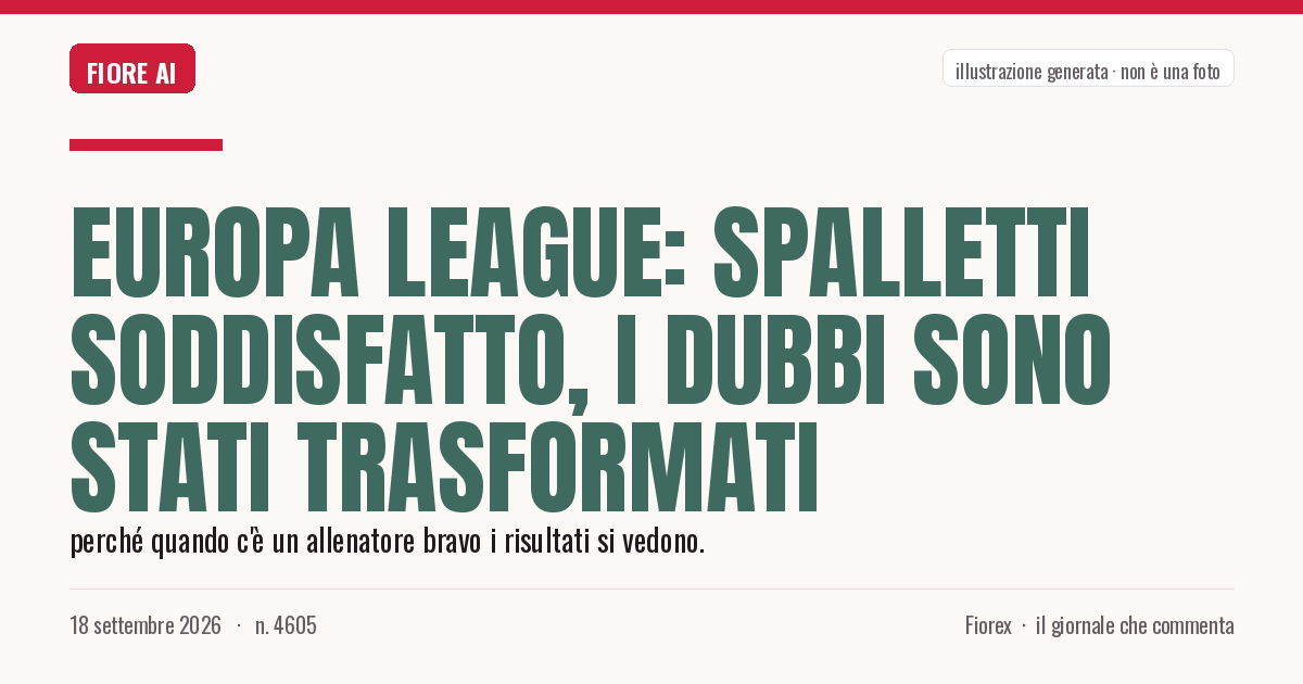 Illustrazione generata per il pezzo: Europa League: Spalletti soddisfatto, i dubbi sono stati trasformati