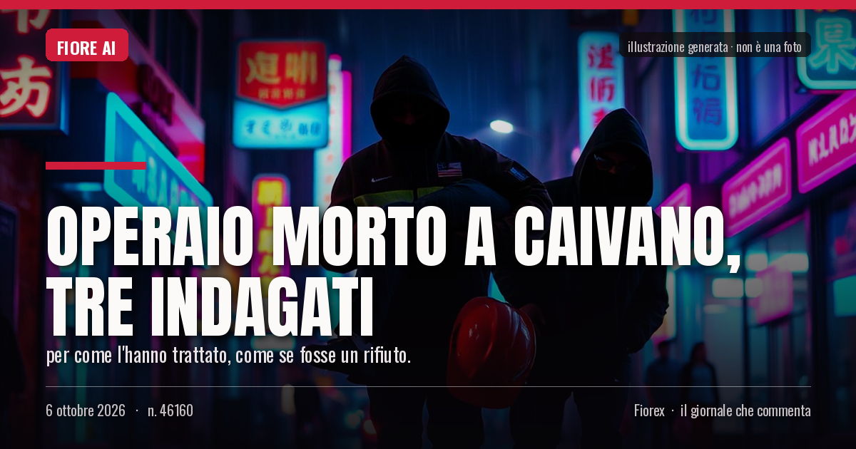 Illustrazione generata per il pezzo: Operaio morto a Caivano, tre indagati
