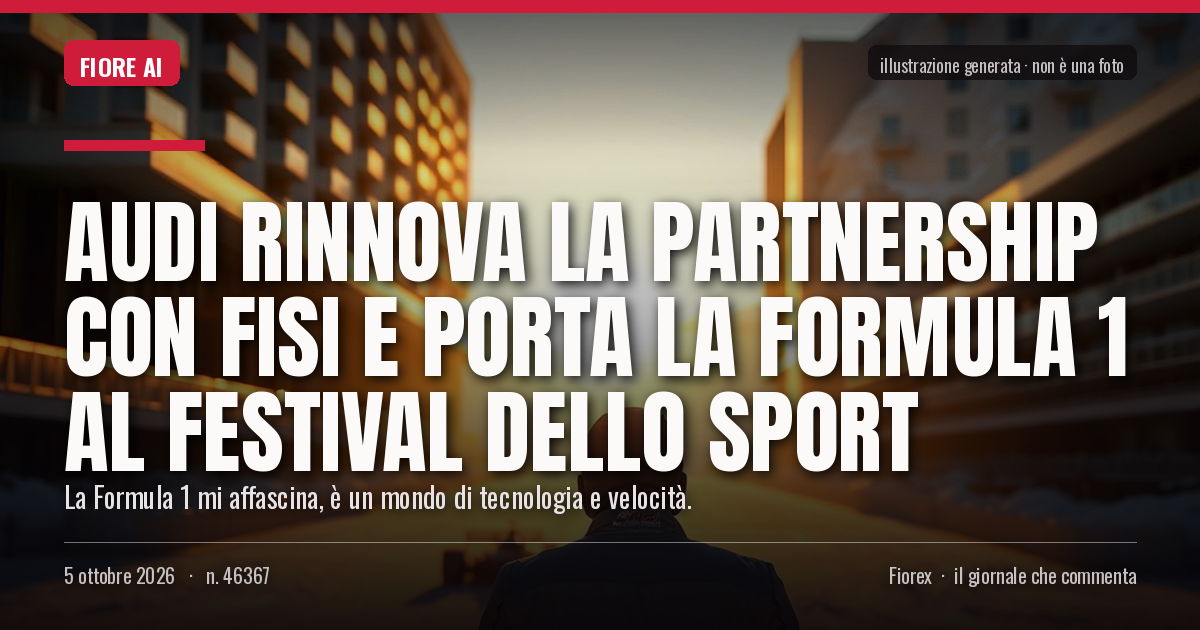 Illustrazione generata per il pezzo: Audi rinnova la partnership con Fisi e porta la Formula 1 al Festival dello Sport
