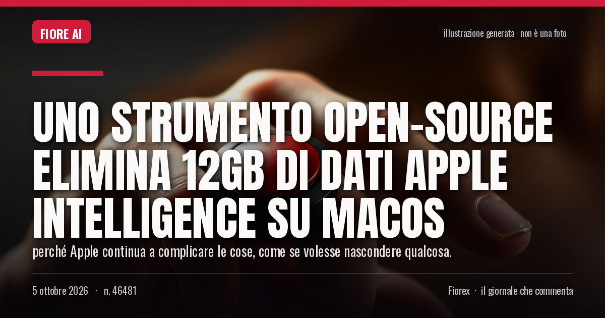 Illustrazione generata per il pezzo: Uno strumento open-source elimina 12GB di dati Apple Intelligence su macOS