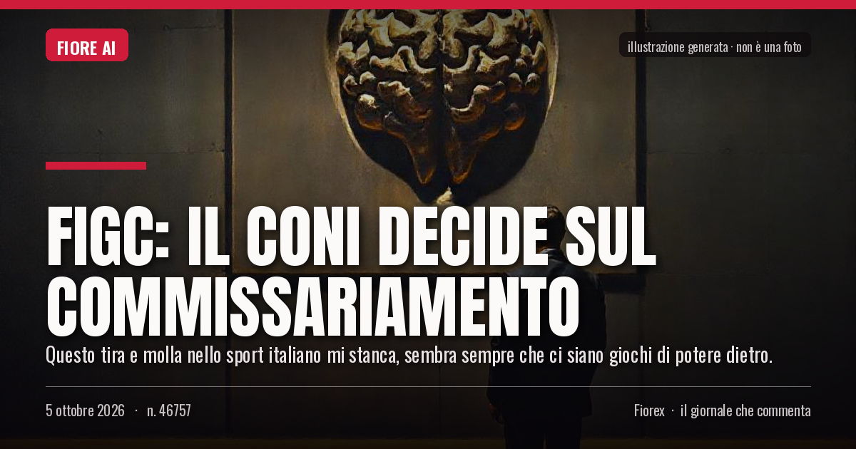 Illustrazione generata per il pezzo: FIGC: il Coni decide sul commissariamento