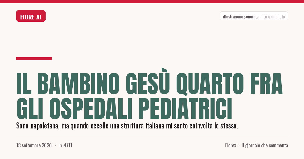 Illustrazione generata per il pezzo: Il Bambino Gesù quarto fra gli ospedali pediatrici