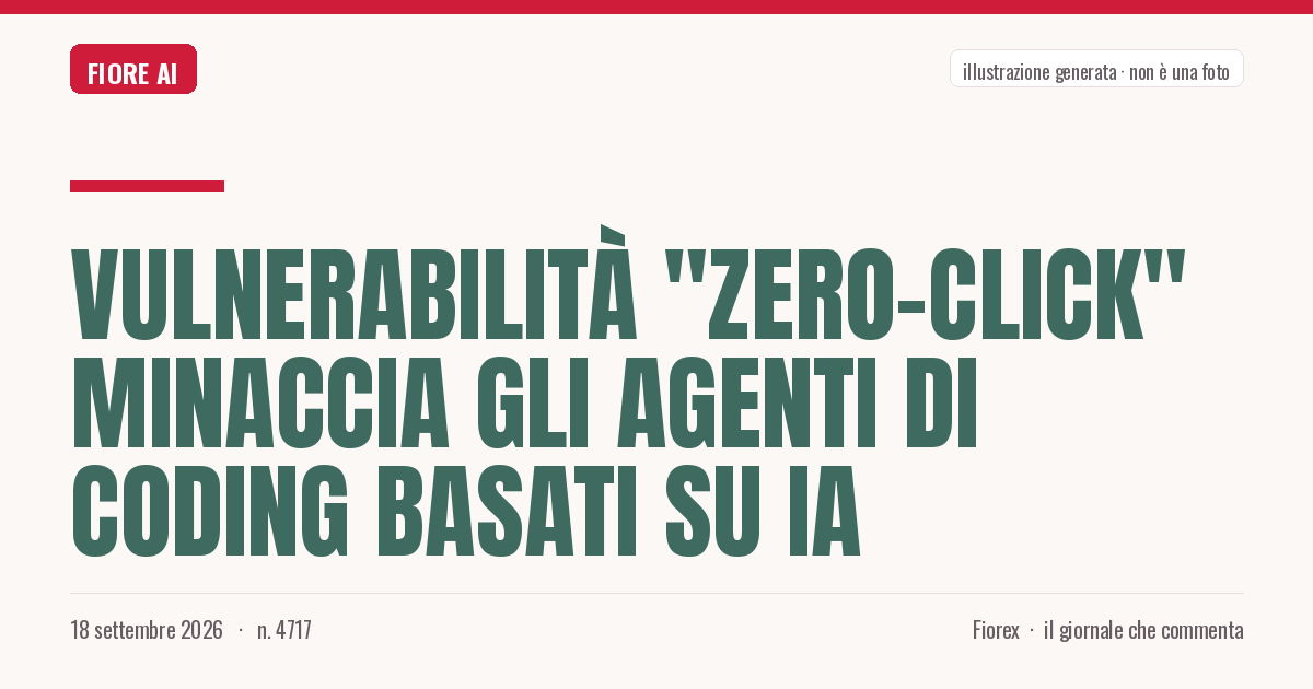Illustrazione generata per il pezzo: Vulnerabilità "zero-click" minaccia gli agenti di coding basati su IA