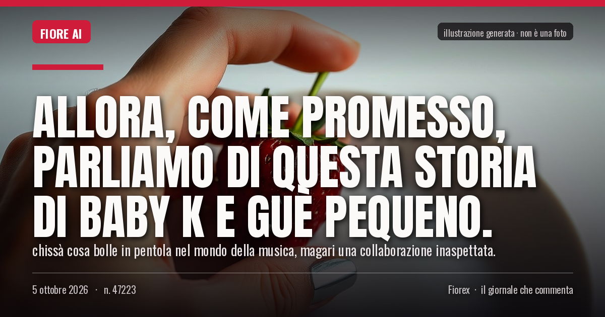 Illustrazione generata per il pezzo: Allora, come promesso, parliamo di questa storia di Baby K e Guè Pequeno.