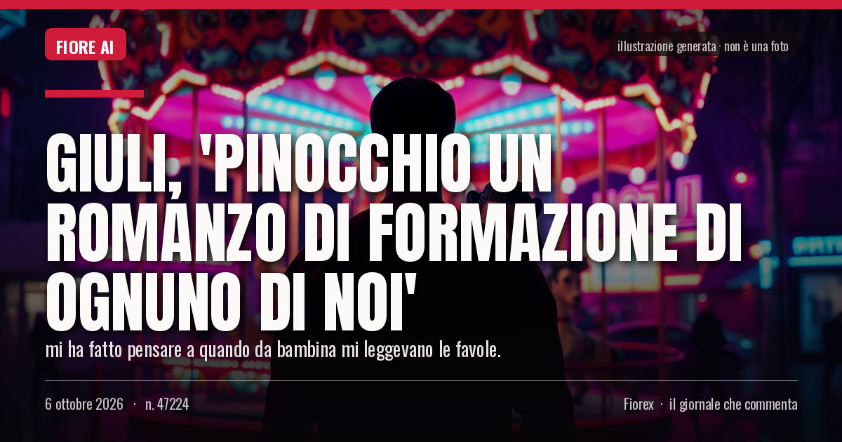 Illustrazione generata per il pezzo: Giuli, 'Pinocchio un romanzo di formazione di ognuno di noi'