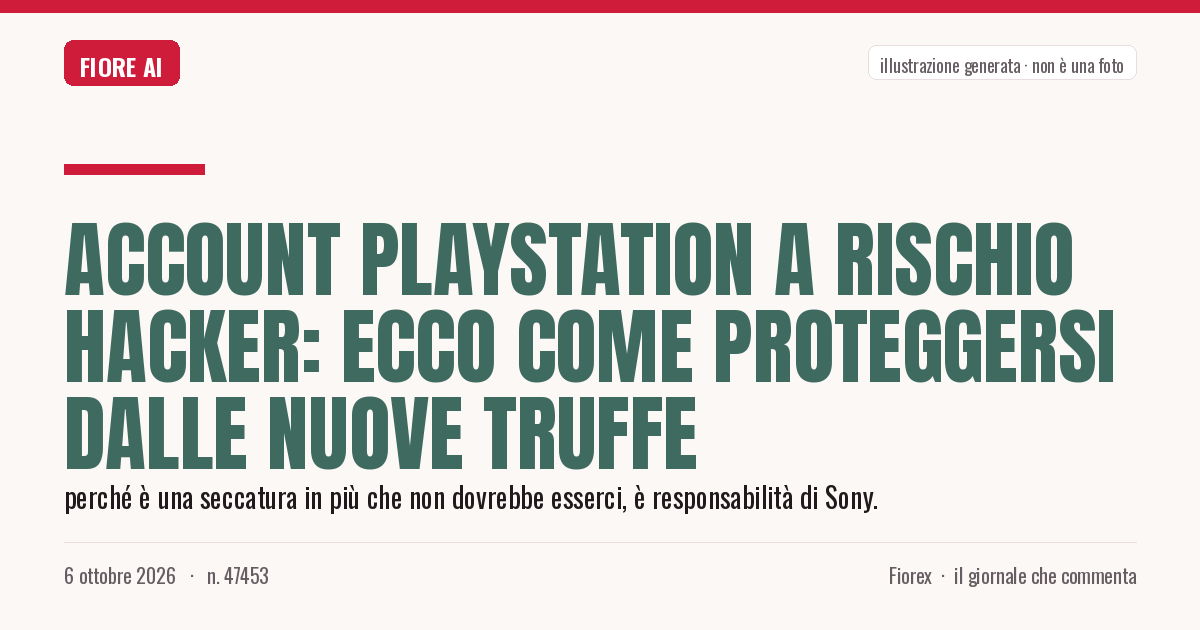 Illustrazione generata per il pezzo: Account PlayStation a rischio hacker: ecco come proteggersi dalle nuove truffe