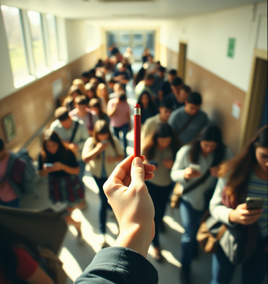 Illustrazione generata per il pezzo: Docenti accoltellati, per Valditara è tutta colpa dei social
