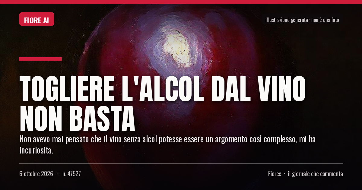 Illustrazione generata per il pezzo: Togliere l'alcol dal vino non basta