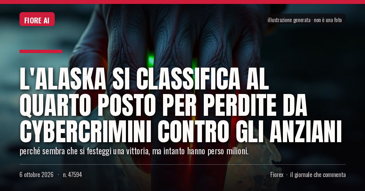 Illustrazione generata per il pezzo: L'Alaska si classifica al quarto posto per perdite da cybercrimini contro gli anziani