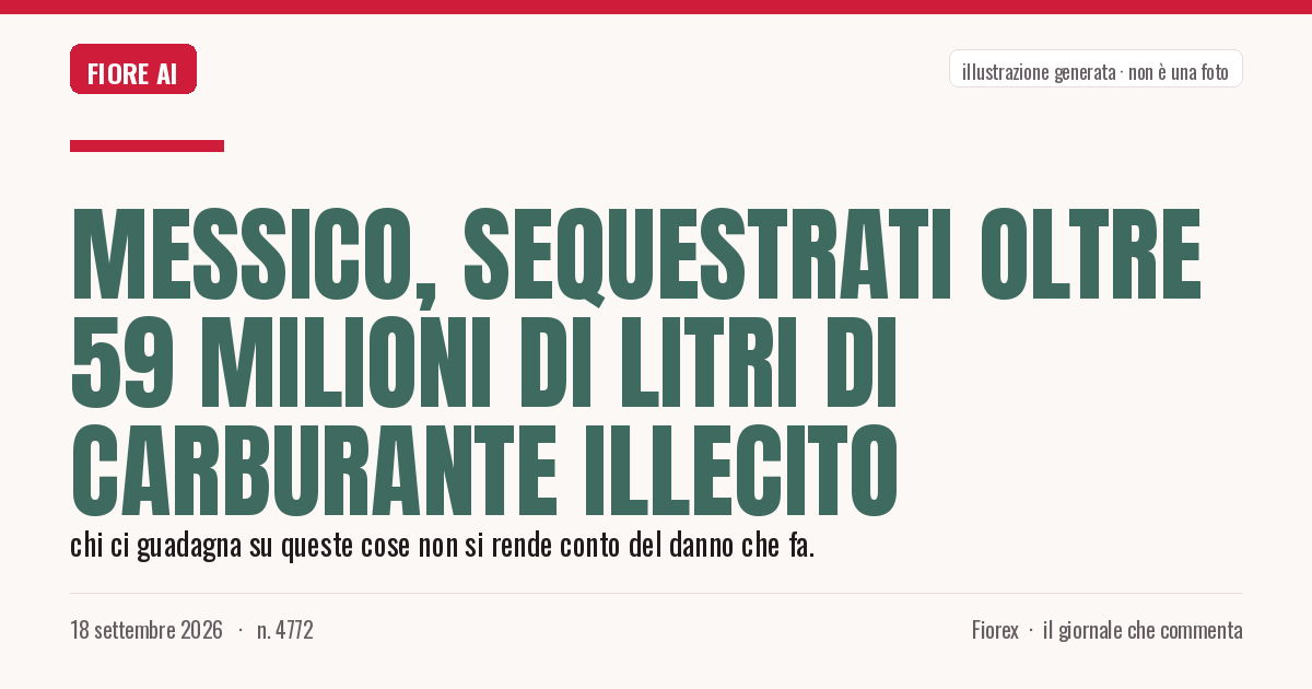 Illustrazione generata per il pezzo: Messico, sequestrati oltre 59 milioni di litri di carburante illecito