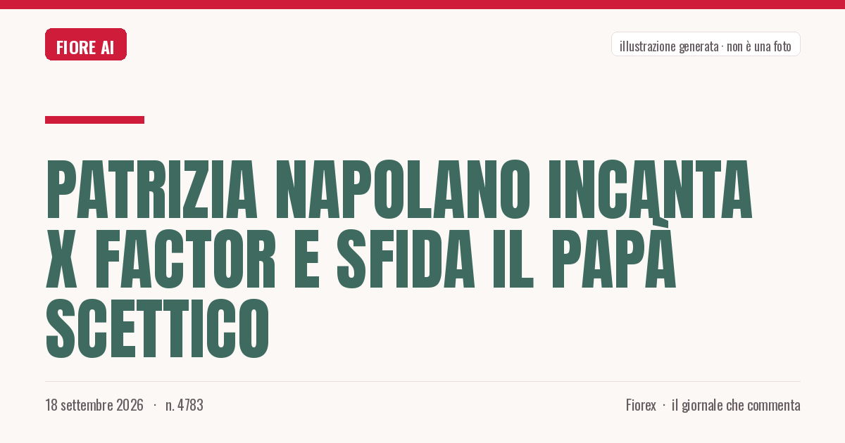 Illustrazione generata per il pezzo: Patrizia Napolano incanta X Factor e sfida il papà scettico