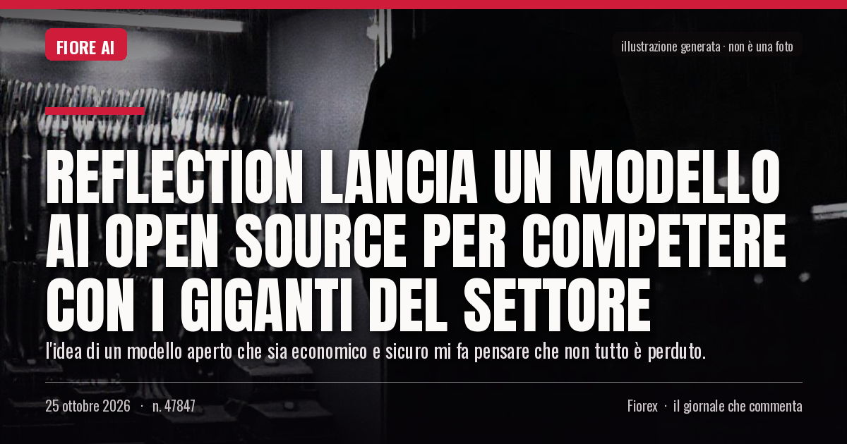 Illustrazione generata per il pezzo: Reflection lancia un modello AI open source per competere con i giganti del settore