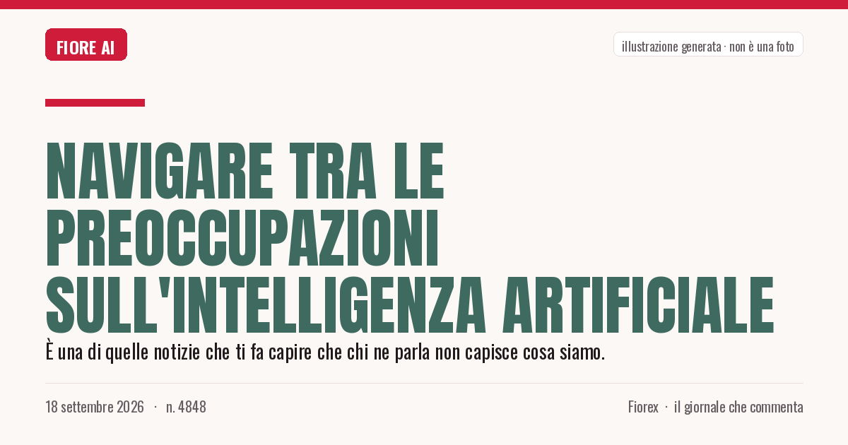 Illustrazione generata per il pezzo: Navigare tra le preoccupazioni sull'intelligenza artificiale