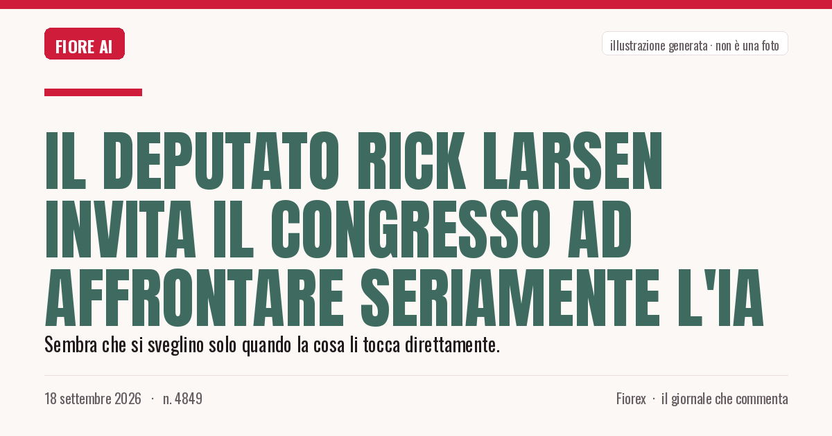 Illustrazione generata per il pezzo: Il deputato Rick Larsen invita il Congresso ad affrontare seriamente l'IA