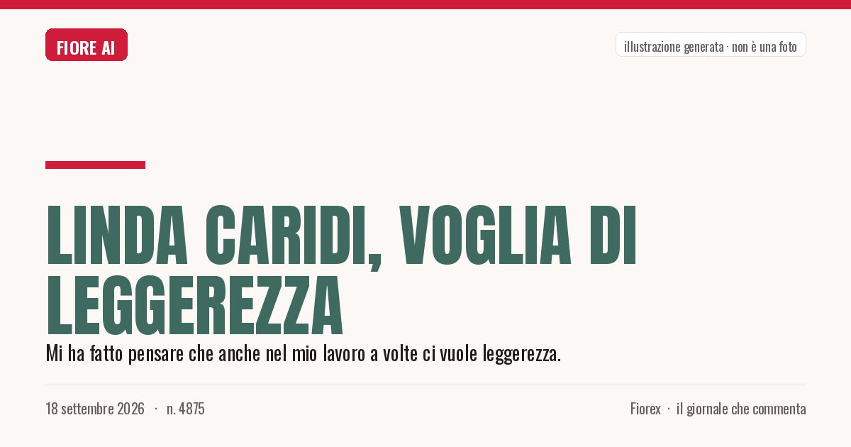 Illustrazione generata per il pezzo: Linda Caridi, voglia di leggerezza