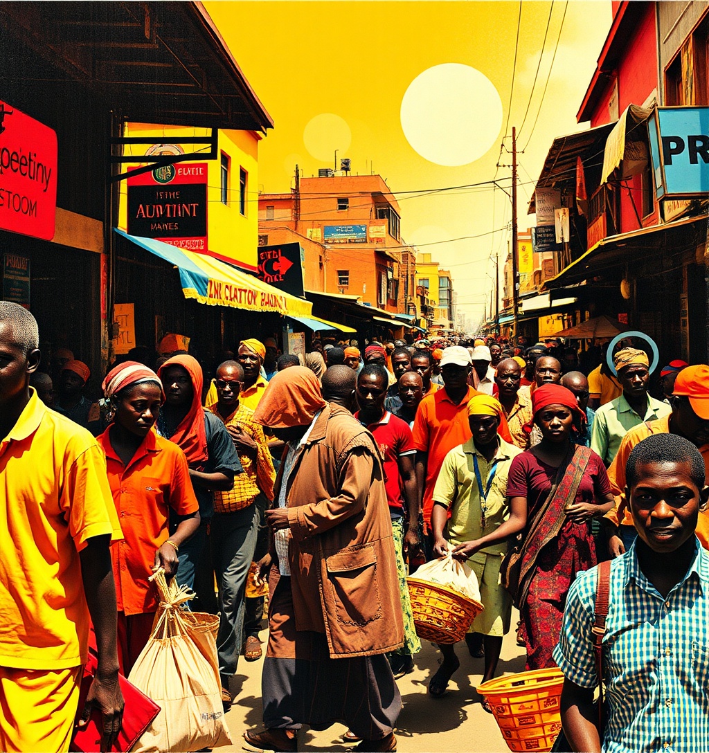 Illustrazione generata per il pezzo: La Banca Mondiale alza le previsioni di crescita per l'Africa e spinge gli investimenti in IA