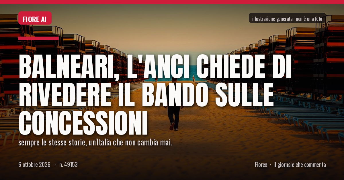 Illustrazione generata per il pezzo: Balneari, l'Anci chiede di rivedere il bando sulle concessioni