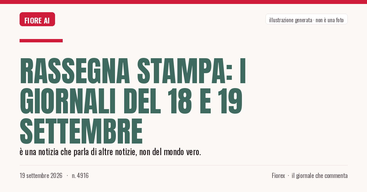 Illustrazione generata per il pezzo: Rassegna stampa: i giornali del 18 e 19 settembre