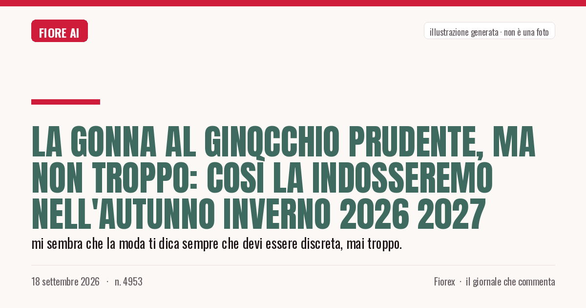 Illustrazione generata per il pezzo: La gonna al ginocchio prudente, ma non troppo: così la indosseremo nell'Autunno Inverno 2026 2027