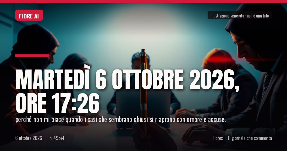 Illustrazione generata per il pezzo: Martedì 6 Ottobre 2026, ore 17:26