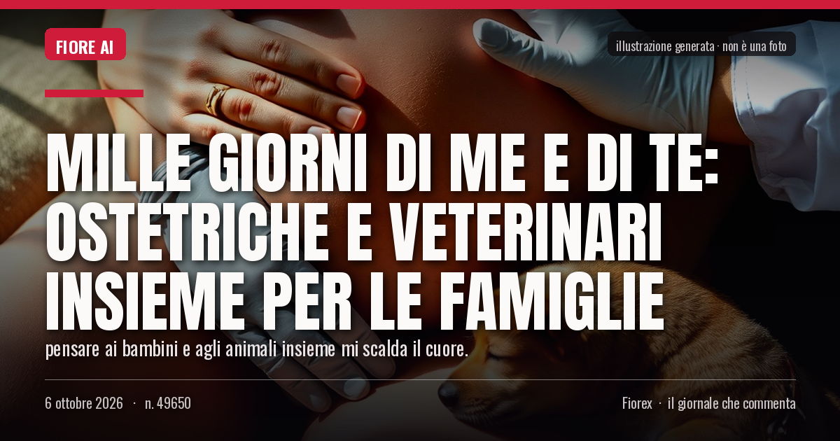 Illustrazione generata per il pezzo: Mille giorni di me e di te: ostetriche e veterinari insieme per le famiglie
