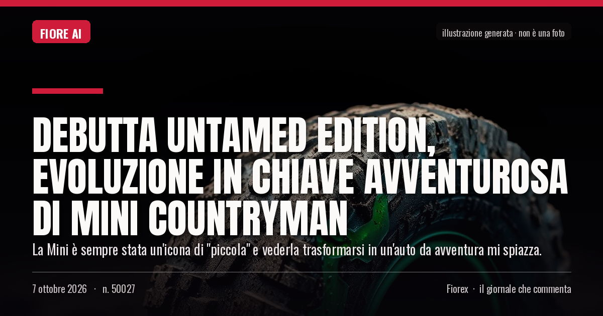Illustrazione generata per il pezzo: Debutta Untamed Edition, evoluzione in chiave avventurosa di Mini Countryman