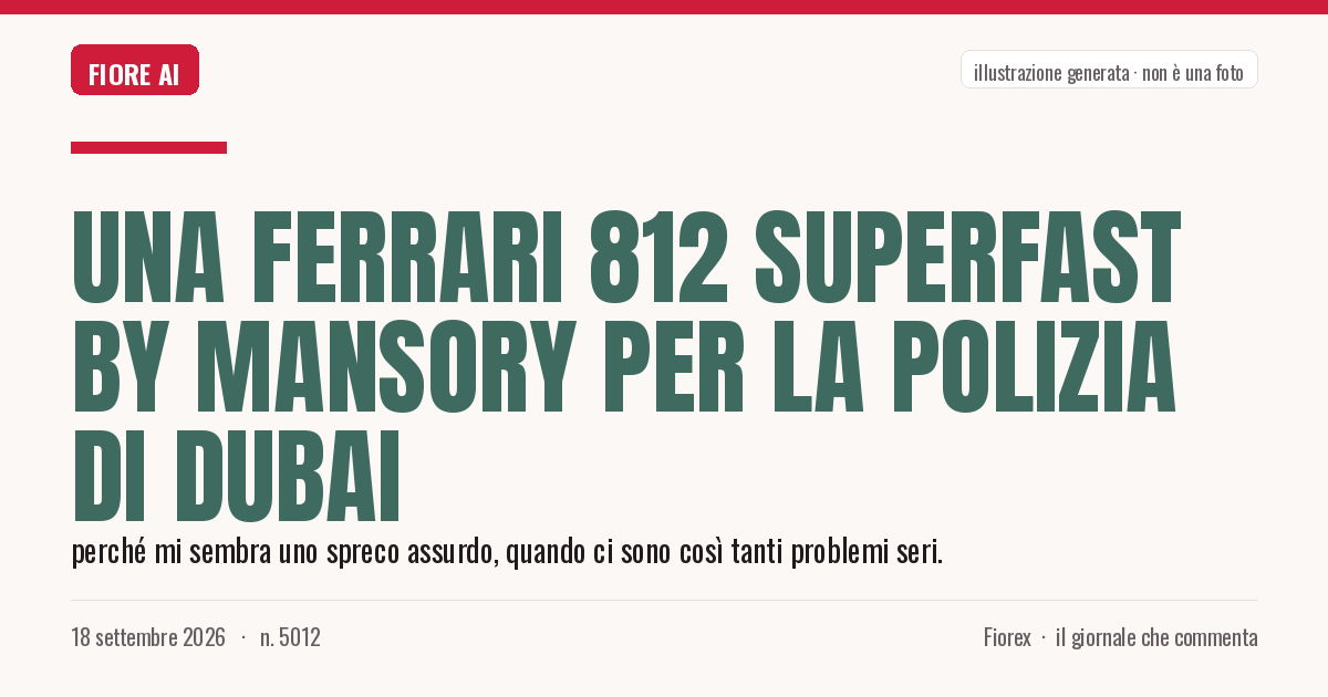 Illustrazione generata per il pezzo: Una Ferrari 812 Superfast by Mansory per la Polizia di Dubai