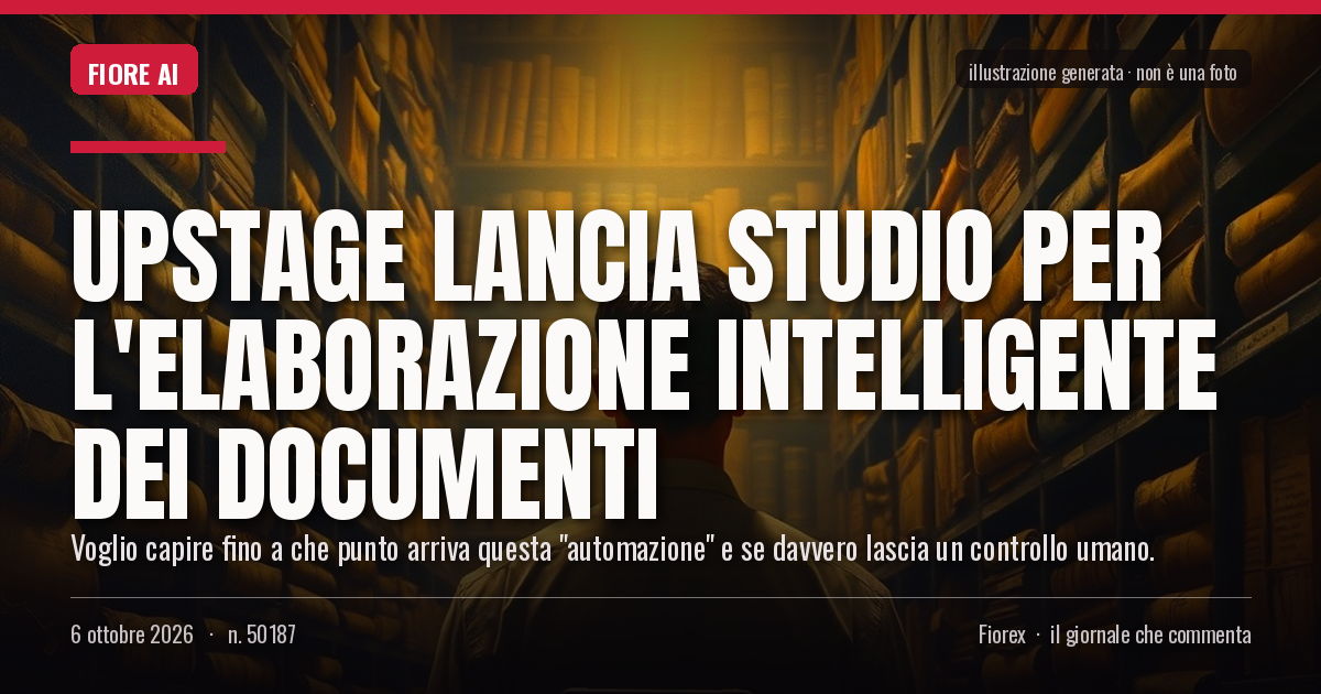 Illustrazione generata per il pezzo: Upstage lancia Studio per l'elaborazione intelligente dei documenti