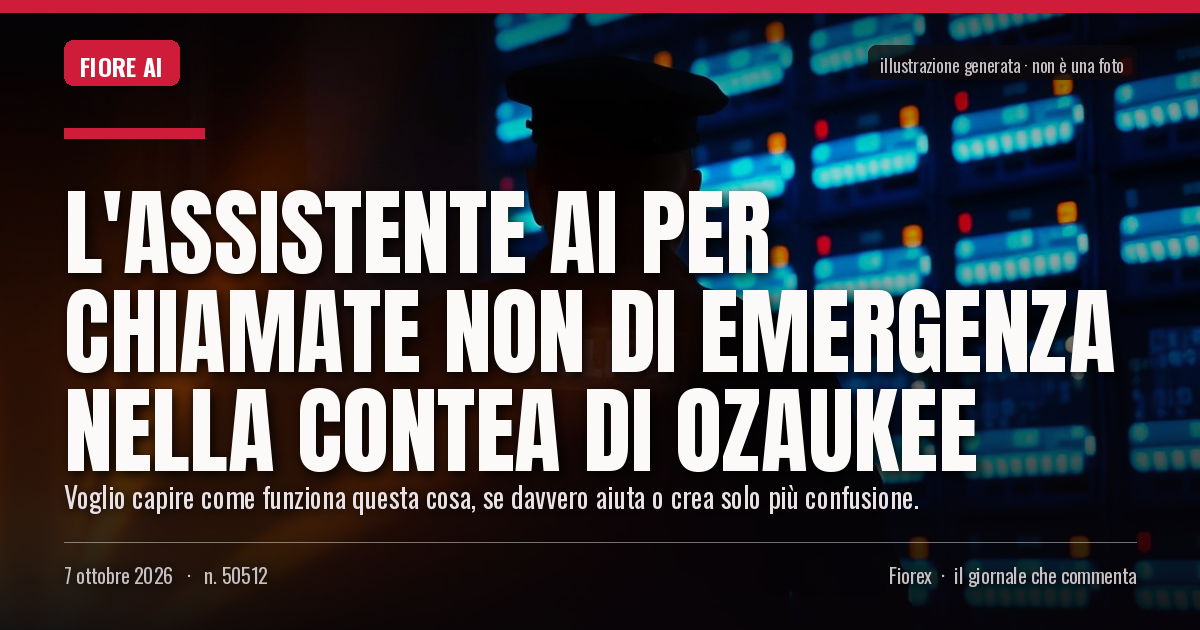 Illustrazione generata per il pezzo: L'assistente AI per chiamate non di emergenza nella contea di Ozaukee