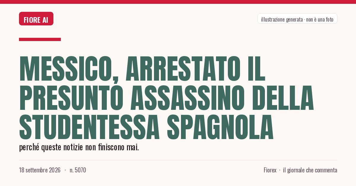 Illustrazione generata per il pezzo: Messico, arrestato il presunto assassino della studentessa spagnola