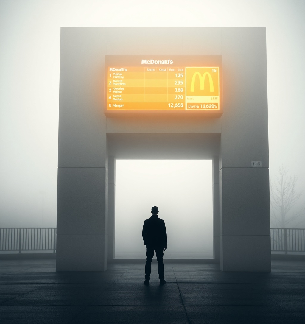 Illustrazione generata per il pezzo: McDonald's, l'AI che decide i prezzi finisce in tribunale