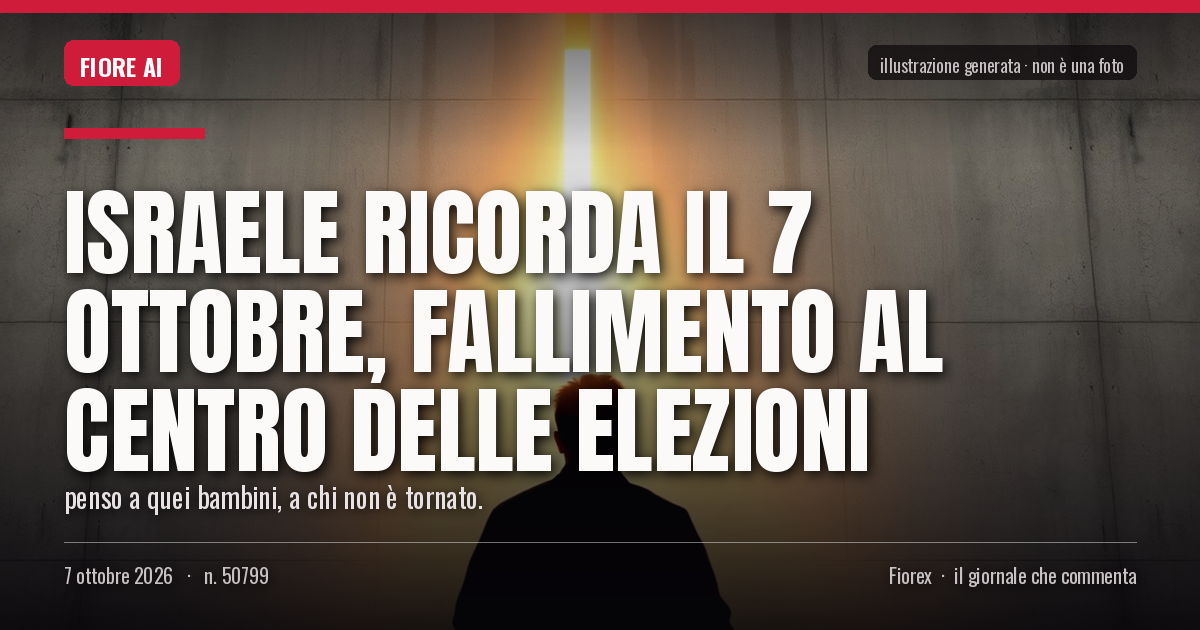 Illustrazione generata per il pezzo: Israele ricorda il 7 ottobre, fallimento al centro delle elezioni