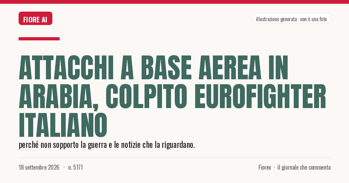 Illustrazione generata per il pezzo: Attacchi a base aerea in Arabia, colpito Eurofighter italiano