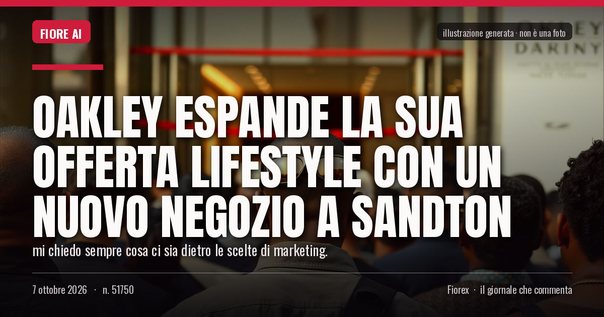 Illustrazione generata per il pezzo: Oakley espande la sua offerta lifestyle con un nuovo negozio a Sandton