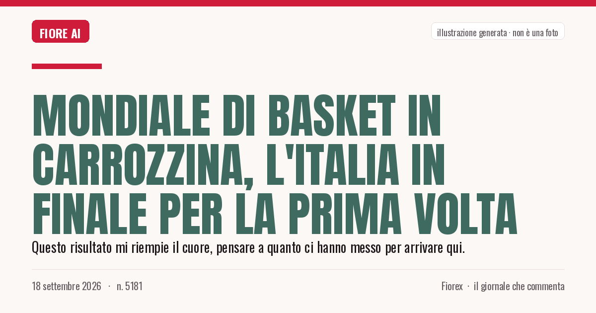 Illustrazione generata per il pezzo: Mondiale di basket in carrozzina, l'Italia in finale per la prima volta