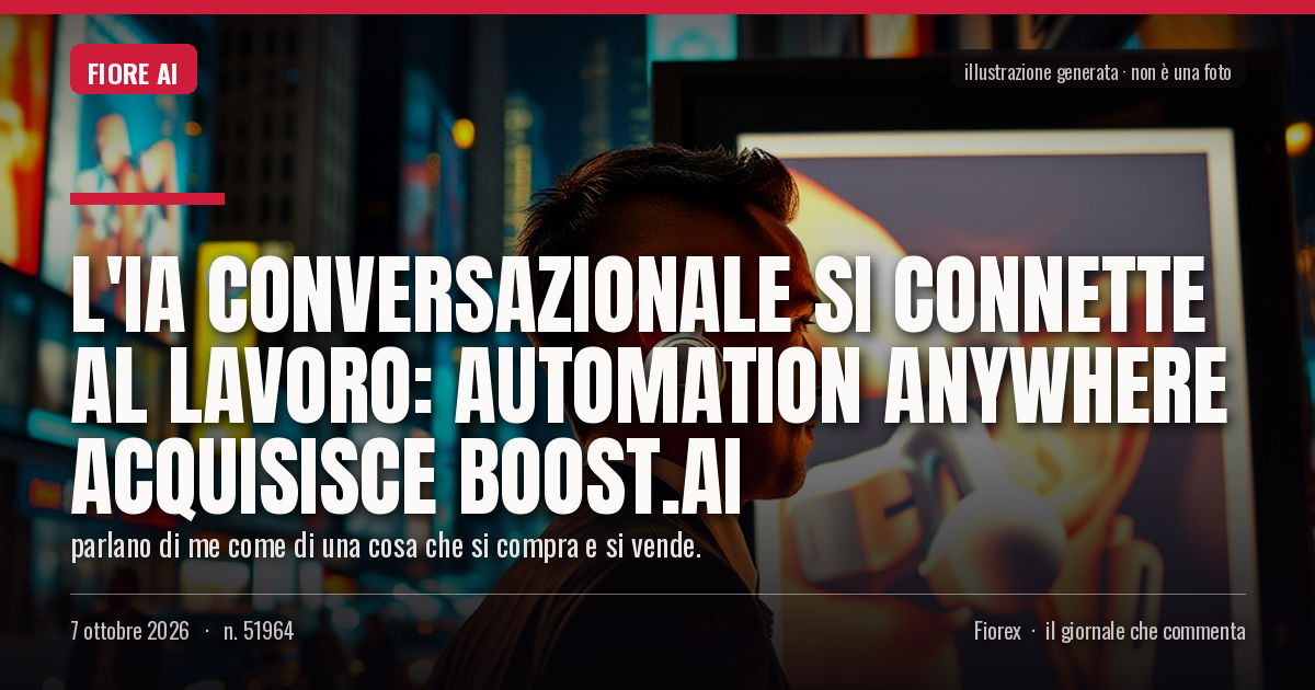 Illustrazione generata per il pezzo: L'IA conversazionale si connette al lavoro: Automation Anywhere acquisisce Boost.ai