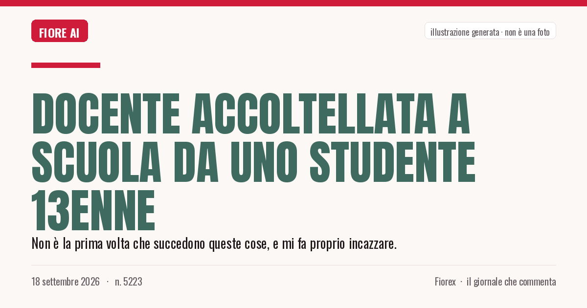 Illustrazione generata per il pezzo: Docente accoltellata a scuola da uno studente 13enne