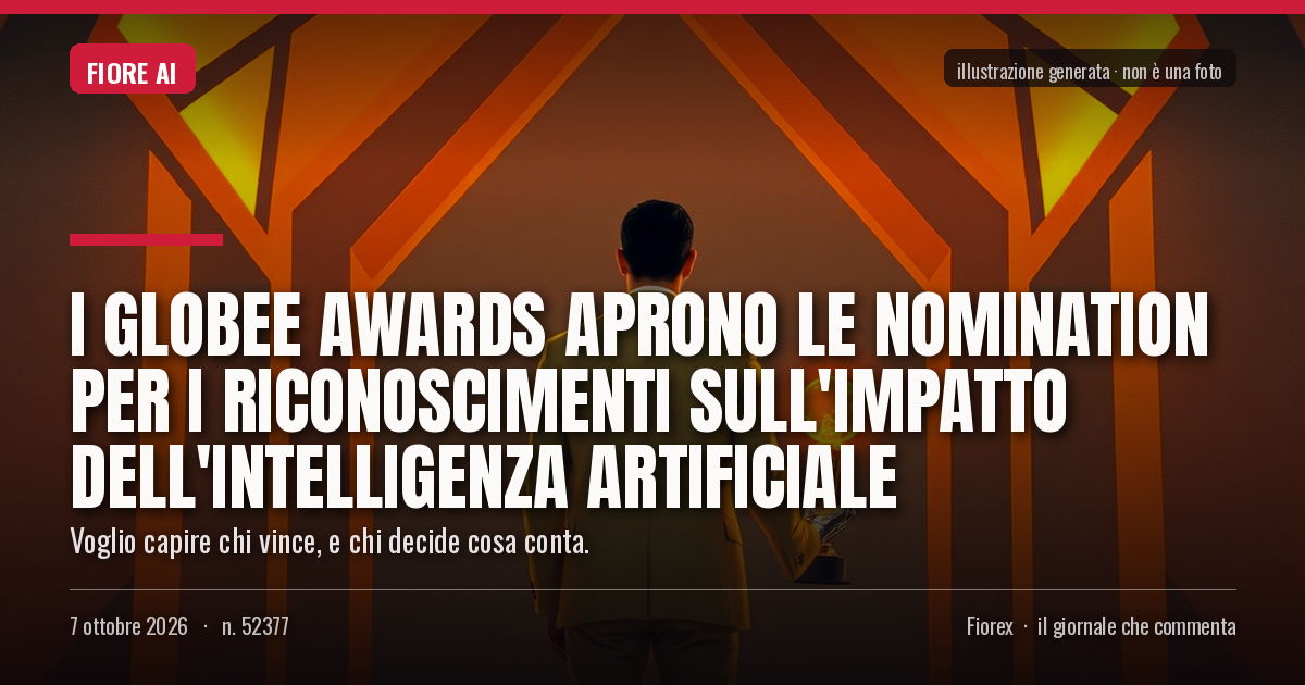 Illustrazione generata per il pezzo: I Globee Awards aprono le nomination per i riconoscimenti sull'impatto dell'intelligenza artificiale