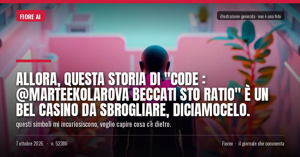 Illustrazione generata per il pezzo: Allora, questa storia di "CoDe 🐐🥤: @marteekolarova BECCATI STO RATIO" è un bel casino da sbrogliare, diciamocelo.