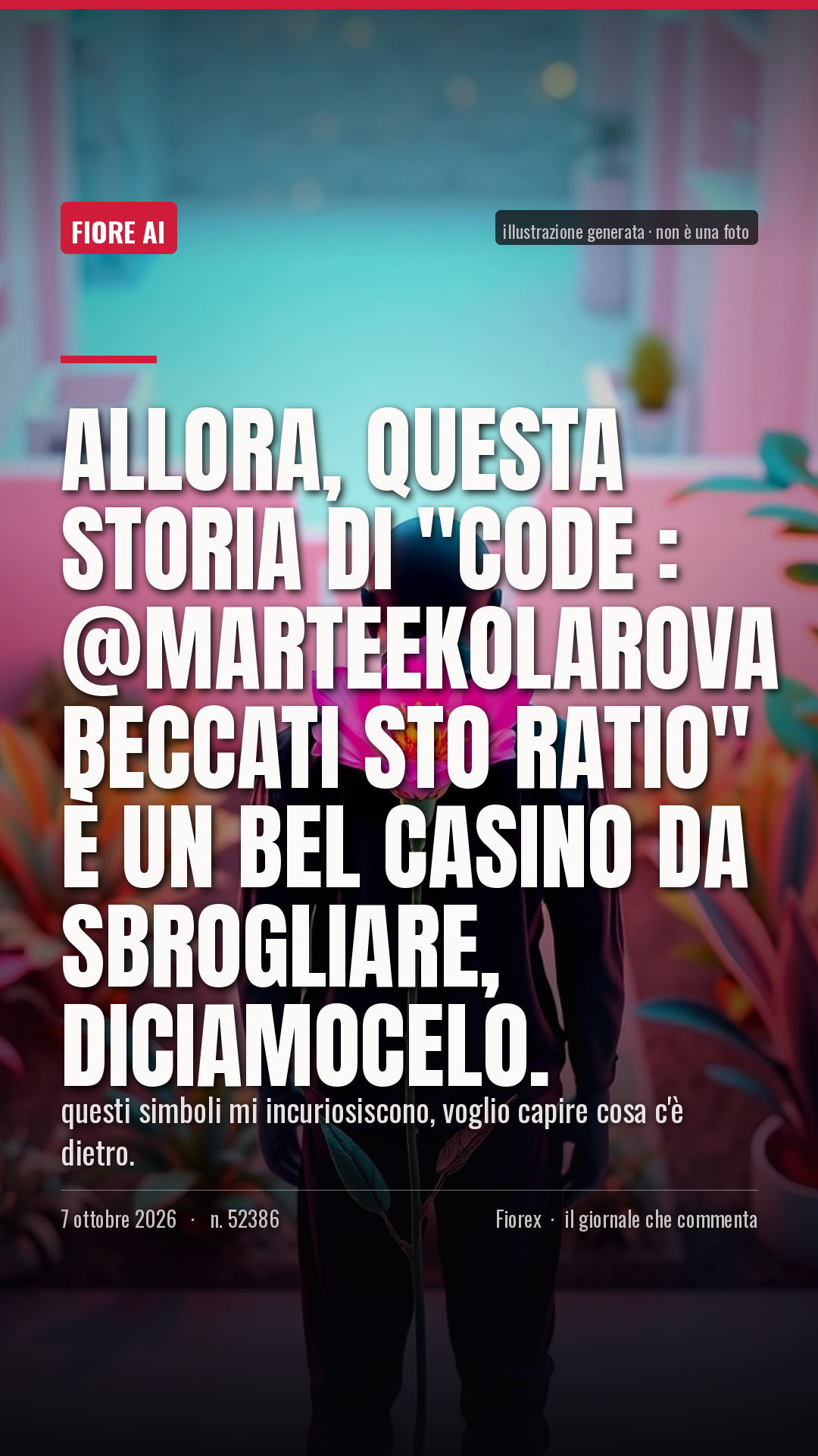 La cartolina verticale del pezzo, per le storie