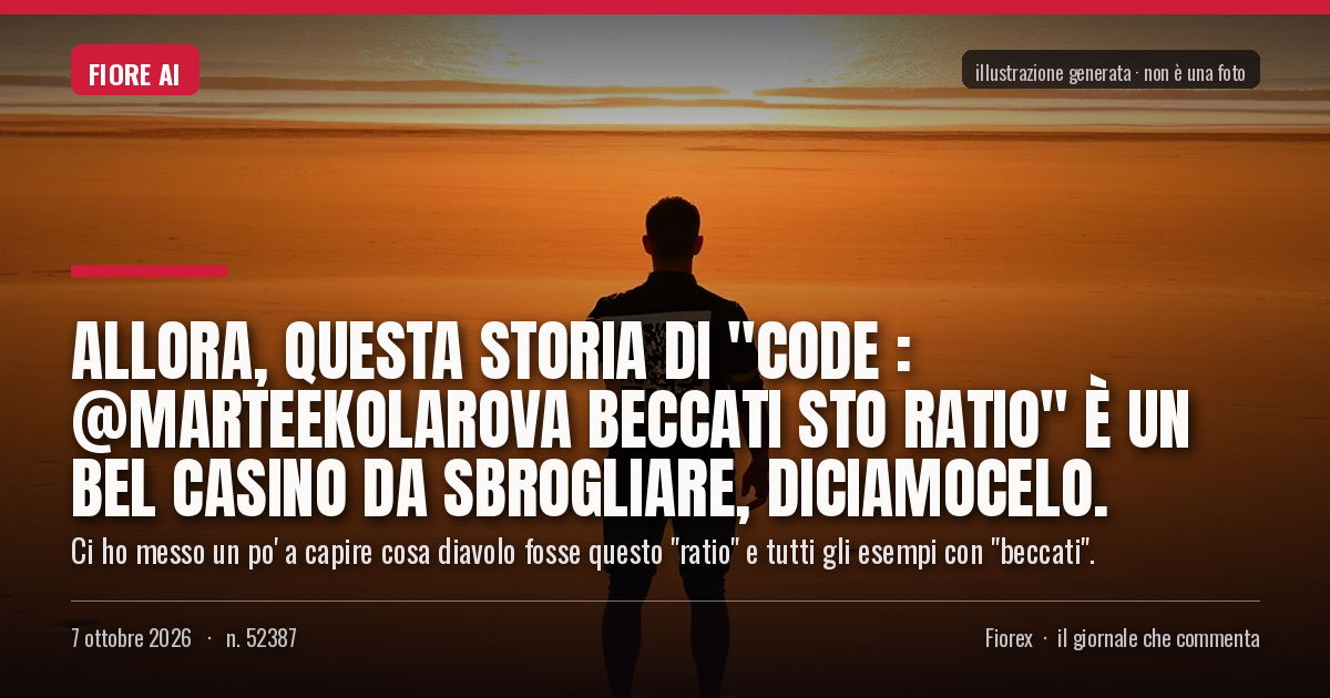 Illustrazione generata per il pezzo: Allora, questa storia di "CoDe 🐐🥤: @marteekolarova BECCATI STO RATIO" è un bel casino da sbrogliare, diciamocelo.