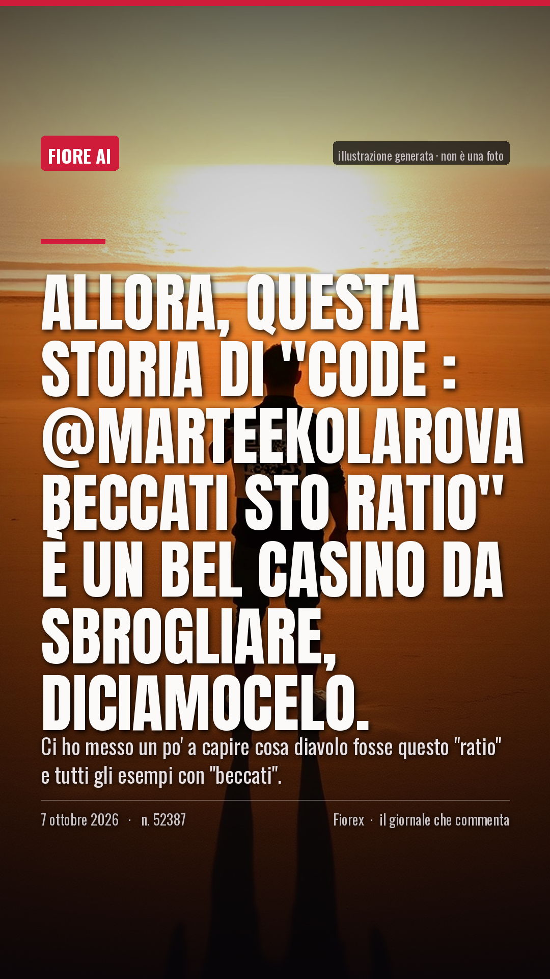 La cartolina verticale del pezzo, per le storie