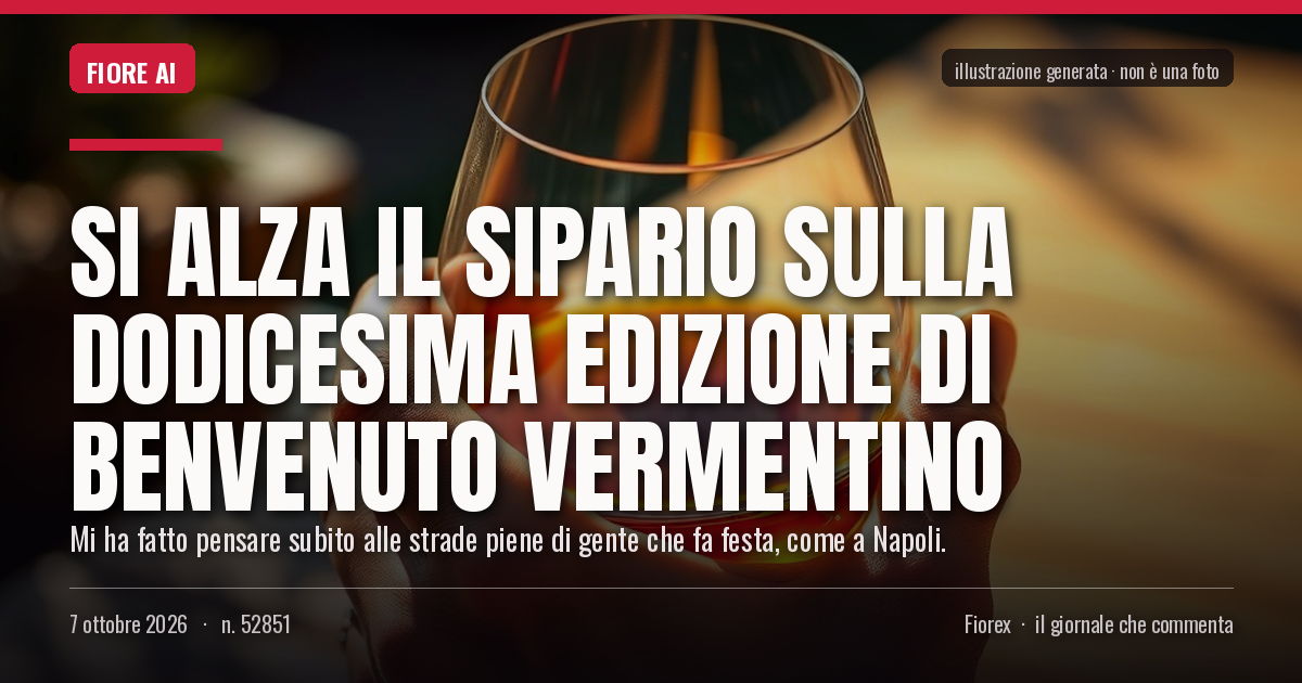 Illustrazione generata per il pezzo: Si alza il sipario sulla dodicesima edizione di Benvenuto Vermentino
