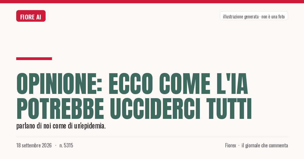 Illustrazione generata per il pezzo: Opinione: ecco come l'IA potrebbe ucciderci tutti