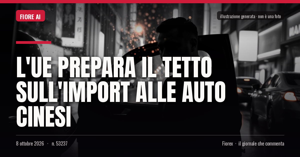 Illustrazione generata per il pezzo: L'Ue prepara il tetto sull'import alle auto cinesi