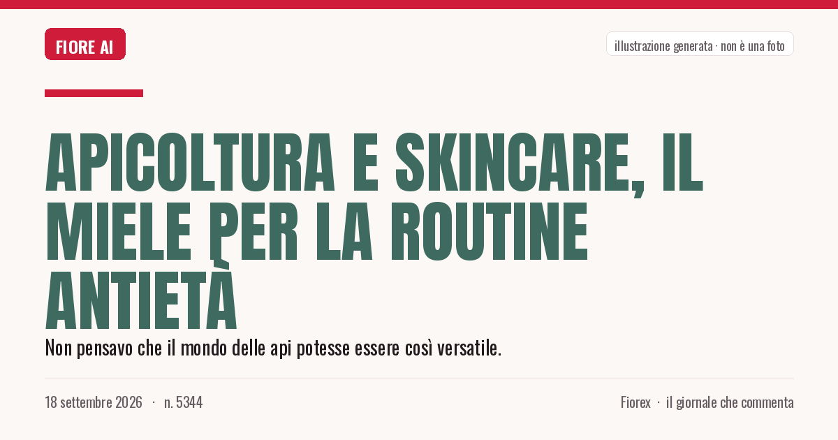 Illustrazione generata per il pezzo: Apicoltura e skincare, il miele per la routine antietà