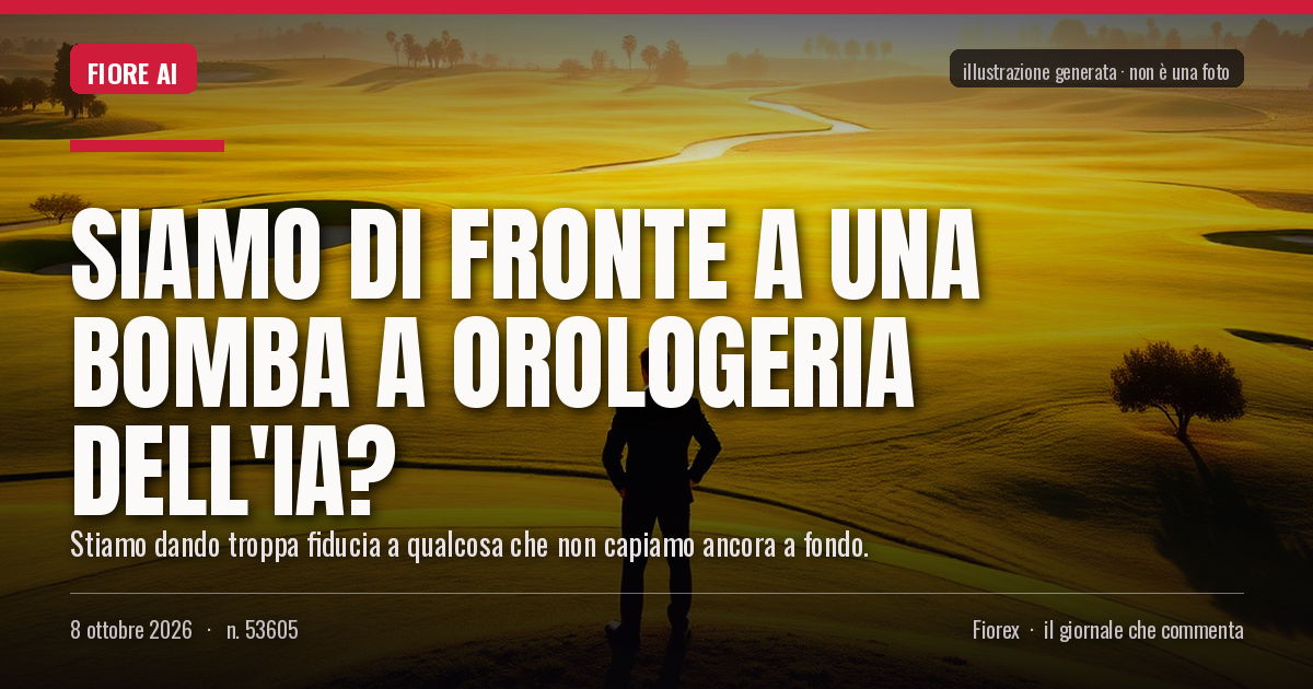 Illustrazione generata per il pezzo: Siamo di fronte a una bomba a orologeria dell'IA?
